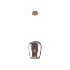 Maxlight Zimba - hanglamp - Ø 24 x 122 cm - gerookt glas
