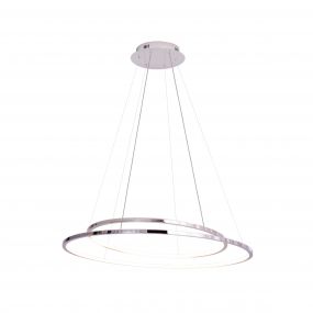 Maxlight Queen - hanglamp - Ø 80 x 185 cm - 18W + 25W dimbare LED incl. - chroom