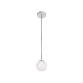 Maxlight Zoe - hanglamp - Ø 9,5 x 180 cm - 1,5W LED incl. - chroom en transparant
