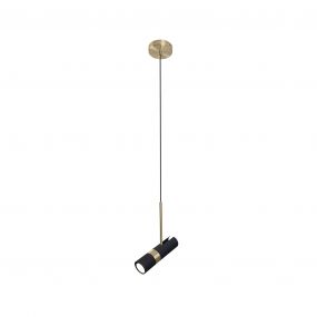 Maxlight Puma - hanglamp - Ø 6 x 148,5 cm - zwart en hout