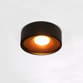 Artdelight Orlando - plafondverlichting - Ø 14 x 5 cm - 10W dimbare LED incl. - zwart en goud