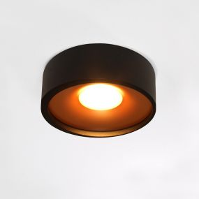 Artdelight Orlando - plafondverlichting - Ø 14 x 5 cm - 10W dimbare LED incl. - zwart en goud