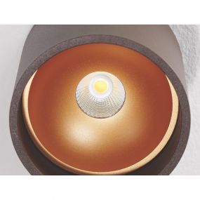 Artdelight Orleans - plafondverlichting - Ø 11 x 10 cm - 7W dimbare LED incl. - bruin en goud