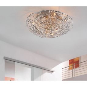 Artdelight Draga - plafondverlichting - Ø 20 cm - 3 x 20W halogeen incl. - mat staal