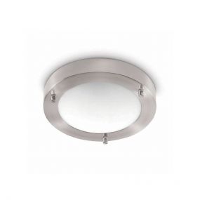 Artdelight Yuca - badkamer plafondverlichting - Ø 18 x 5 cm - 10W LED incl. - IP44 - mat staal