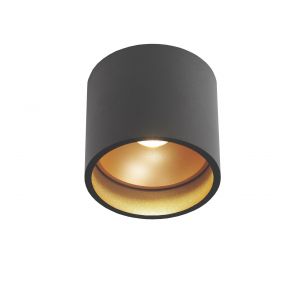 Artdelight Ormond - plafondverlichting - Ø 11 x 10 cm - 7W dimbare LED incl. - IP54 - zwart/goud