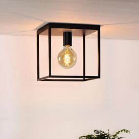Lichtkoning Achille - plafondverlichting - 25 x 25 x 25 cm - zwart
