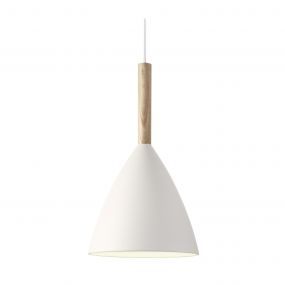 Design for the People - Pure 20 - hanglamp - Ø 20 x 44 cm - wit en bruin