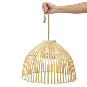 New Garden Reona - buiten hanglamp met oplaadbare lichtbron en afstandsbediening - 9W LED incl. - Ø 43,5 x 30,5 x 300 cm - IP54 - rotan