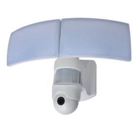 Lutec Libra - buiten wandverlichting met bewegingsmelder en camera - slimme verlichting - Lutec Connect - 20,2 x 30,9 x 22,7 cm - 36W LED incl. - IP44 - satijn wit