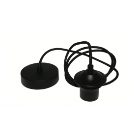 Artdelight Pendel - hanglamp met strijkijzersnoer - Ø 10 x 150 cm - zwart