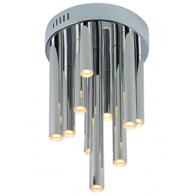 Maxlight Organic - plafondverlichting - Ø 20 x 34 cm - 10 x 1W dimbare LED incl. - chroom