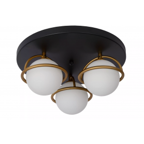 Lucide Isobel - plafondverlichting - Ø 38 x 17,8 cm - IP44 - zwart