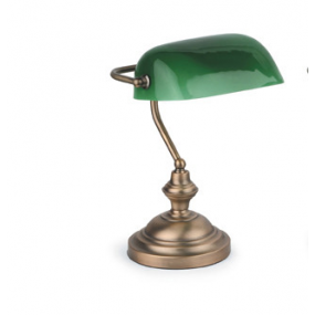 Faro Banker - bureaulamp - 26 x 20,5 x 37,5 cm - oud goud en groen
