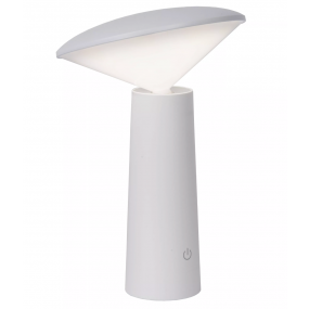 Lucide Jive - oplaadbare buiten tafellamp - Ø 13,9 x 21,3 cm - 4W dimbare LED incl. -  IP44 - wit