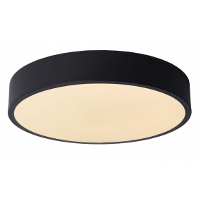 Lucide Unar - plafondverlichting - Ø 30 x 5 cm - 18W dimbare LED incl. -  3 stappen dimmer - zwart
