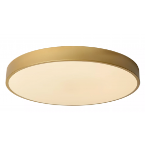 Lucide Unar - plafondverlichting - Ø 50 x 5 cm - 36W dimbare LED incl. -  3 stappen dimmer - mat goud