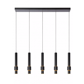 Lucide Margary - hanglamp - 103 x 8 x 169 cm - 5 x 4,2W dimbare LED incl. - zwart