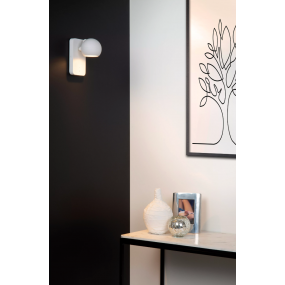 Lucide Favori - wandverlichting met schakelaar - 9 x 11,3 x 16 cm - wit 