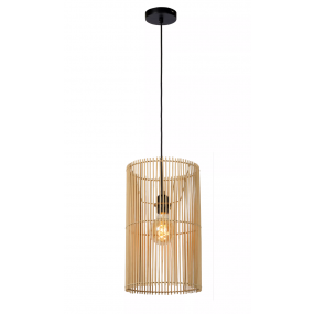 Lucide Jantine - hanglamp - Ø 26 x 175 cm - houtkleur