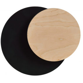 Emibig Circle - wandverlichting - 22 x 8,5 x 20 cm - zwart, houtkleur