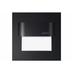 Skoff Tango LED - inbouw wandverlichting - 73 x 73 mm, past in 60 mm inbouwdoos - zwart - 230V - 3000K