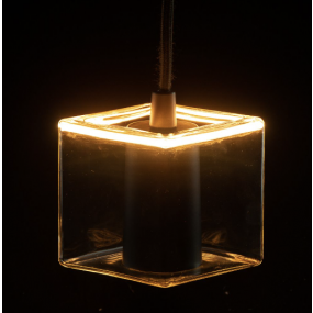 Segula LED lamp - Floating Cube Inside -  12,5 x 12,5 x 9 cm - E27 - 4,5W dimbaar - 2200K - transparant