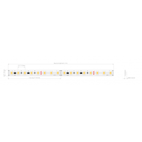 KLUS LED strip - 1cm breed, 500cm lengte - 24Vdc - dimbaar - 9,8W LED per meter - 157 LEDs per meter - IP64 - 3000K
