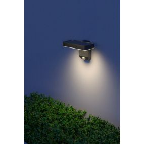 Calex Smart Solar Wall Light - buitenwand op zonne-energie - 18 x 12 x 12,85 cm - 6W LED incl. - IP44 - zwart