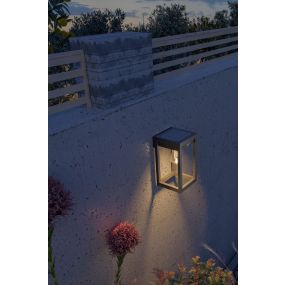 Calex Smart Solar Lantern - buitenwand op zonne-energie - 15 x 18 x 27 cm - 4W LED incl. - IP44 - zwart