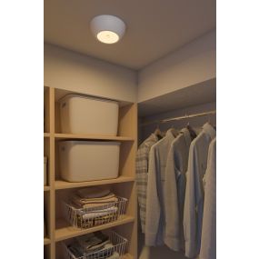 Calex Spot On Ceiling - plafondverlichting met bewegingssensor op batterijen - Ø 19 x 6,8 cm - wit