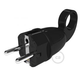 Creative Cables Schuko - stekker met ring - 230V - zwart