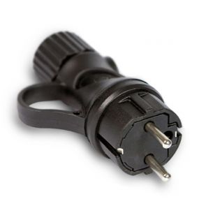 Creative Cables Schuko Eiva - stekker met ring - 230V - IP44 - zwart