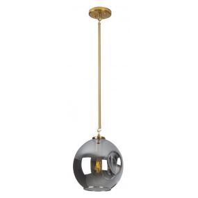 Maxlight Spirit - hanglamp - Ø 22 x 135 cm - goud en gerookt glas