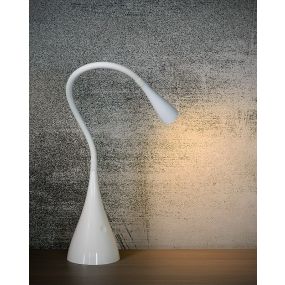 Lucide Zozy - tafellamp - Ø 11,2 x 48,5 cm - 4W LED incl. - 3 stappen dimbaar -wit