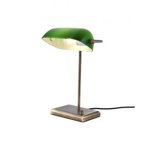 Artdelight Oxford - tafellamp - 27 x 19 x 37 cm - brons en groen