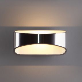 Maxlight Hugo - wandverlichting - 17 x 9 x 8 cm - 5W LED incl. - aluminium en wit