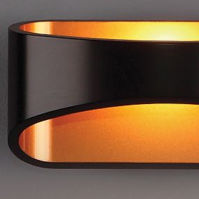 Maxlight Hugo - wandverlichting - 17 x 9 x 8 cm - 5W LED incl. - zwart en goud