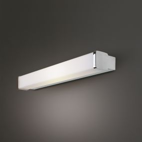 Maxlight Simple - wandverlichting - 30 x 10 x 6 cm - 10W LED incl. - IP44 - wit en chroom