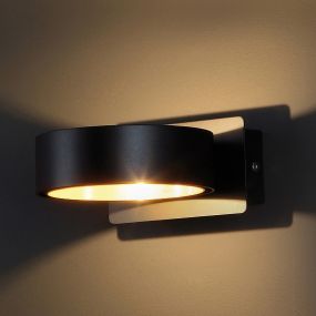 Maxlight Tokyo - wandverlichting - 12 x 16 x 7 cm - 4,5W LED incl. - zwart en goud