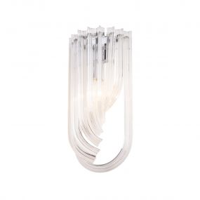 Maxlight Plaza - wandverlichting - Ø 38 x 150 cm - transparant en chroom