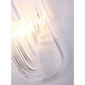 Maxlight Plaza - wandverlichting - Ø 38 x 150 cm - transparant en chroom