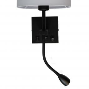 Artdelight Quad USB - wandverlichting met dubbele schakelaar en USB-poort - 18 x 11 x 11 cm - 3W LED incl. - zwart