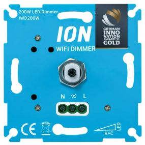 Ion Industries - inbouw WiFi LED-dimmer - 0,3 tot 200W - met schroefbevestiging