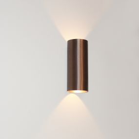 Artdelight Brody2 - wandverlichting - 7,2 x 7,2 x 18 cm - 2 x 4W dimbare LED incl. - IP54 - brons geborsteld