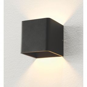Artdelight Fulda - wandverlichting - 10 x 10 x 10 cm - 6W dimbare LED incl. - dim to warm - zwart