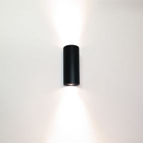 Artdelight Roulo2 - wandverlichting -  Ø 6,5 x 15,4 cm - mat zwart