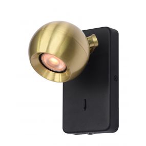 Artdelight Bolero - wandlamp - 9 x 16 x 12,7 cm - zwart met goud