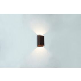 Artdelight Diaz Small - wandverlichting - 4 x 10 x 15 cm - 2 x 3W LED incl. - IP54 - geborsteld brons