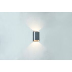 Artdelight Diaz Small - wandverlichting - 4 x 10 x 15 cm - 2 x 3W LED incl. - IP54 - geborsteld metaal